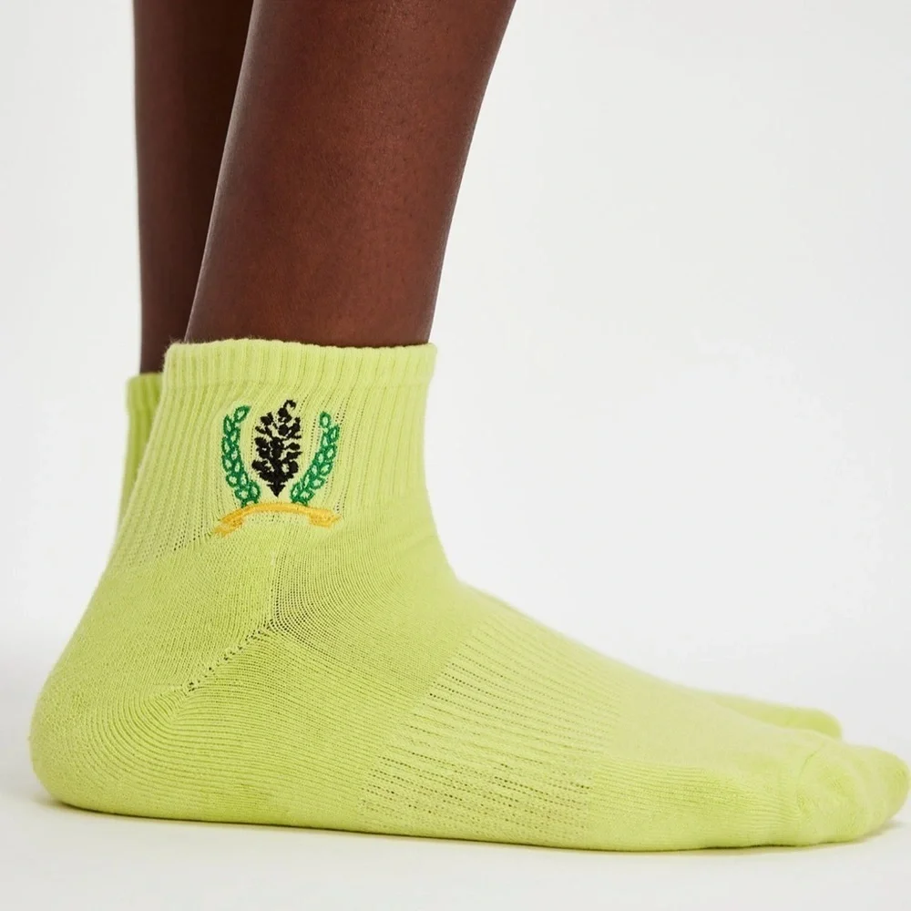 NWT Free People Crest Buti Socks in Lime